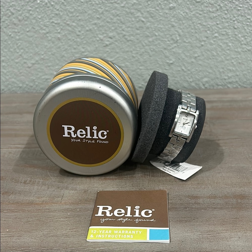 New Relic Silver Watch with Original Packaging